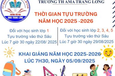 THÔNG BÁO THỜI GIAN TỰU TRƯỜNG